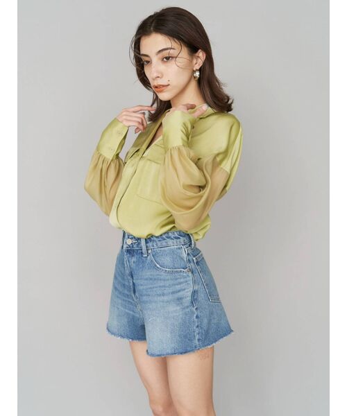 EVRIS（エヴリス）の「BASICデニムショートパンツ（デニムパンツ・レディース・ブラック/ライトブルー/ベージュ・SMALL/MEDIUM）」の6枚目の写真