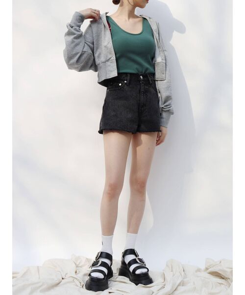 EVRIS（エヴリス）の「BASICデニムショートパンツ（デニムパンツ・レディース・ブラック/ライトブルー/ベージュ・SMALL/MEDIUM）」の10枚目の写真