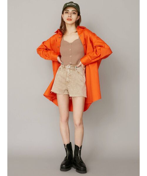 EVRIS（エヴリス）の「BASICデニムショートパンツ（デニムパンツ・レディース・ブラック/ライトブルー/ベージュ・SMALL/MEDIUM）」の12枚目の写真