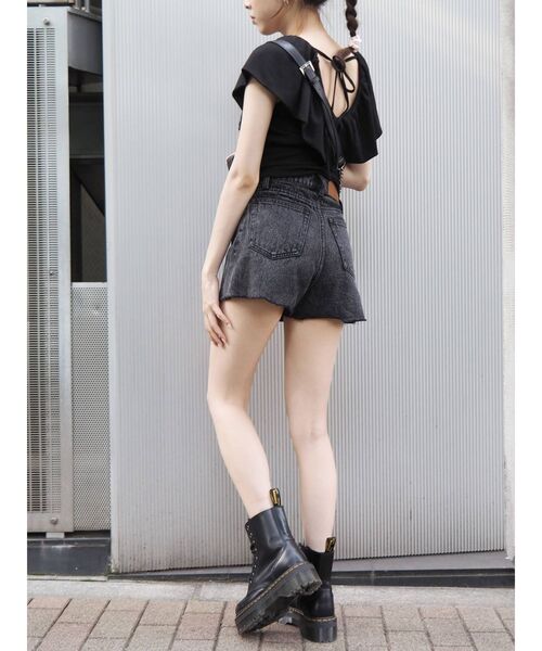 EVRIS（エヴリス）の「BASICデニムショートパンツ（デニムパンツ・レディース・ブラック/ライトブルー/ベージュ・SMALL/MEDIUM）」の18枚目の写真