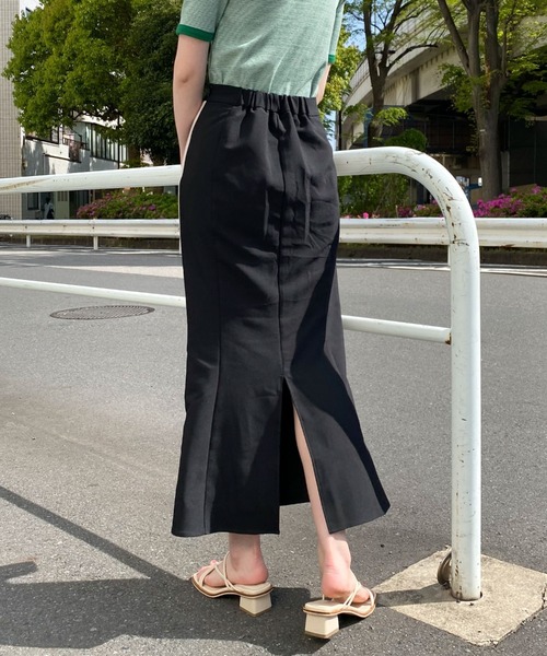 archives（アルシーヴ）の「サイドラインマーメイドスカート（スカート・レディース・ブラック/ベージュ/マスタード・MEDIUM）」の14枚目の写真