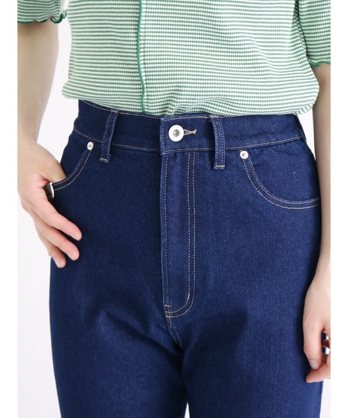 ehka sopo(エヘカソポ)の「裾スリットデニムパンツ(デニムパンツ・レディース・ネイビー/ブラック/サックスブルー・フリ-)」の14枚目の写真