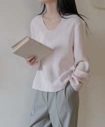 Back slit loose rayon blouse mmw22s002【MUYMONA】【2022SS】