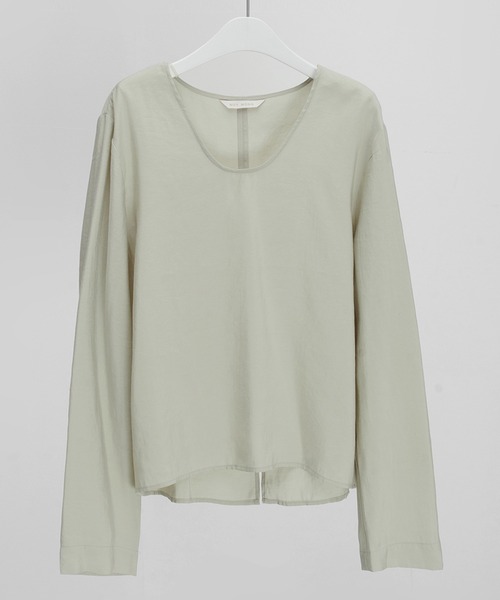 MUYMONA(ムイモナ)の「Back slit loose rayon blouse mmw22s002【MUYMONA】【2022SS】(シャツ/ブラウス・レディース・ブラック/ライトグリーン/ライトピンク/アイボリー・FREE)」の8枚目の写真