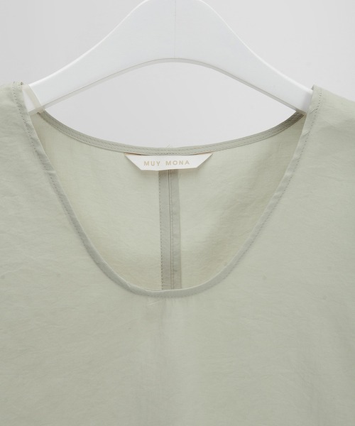 MUYMONA(ムイモナ)の「Back slit loose rayon blouse mmw22s002【MUYMONA】【2022SS】(シャツ/ブラウス・レディース・ブラック/ライトグリーン/ライトピンク/アイボリー・FREE)」の10枚目の写真