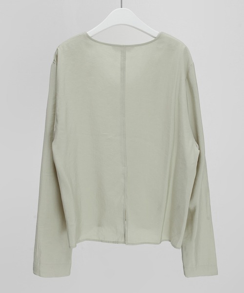 MUYMONA(ムイモナ)の「Back slit loose rayon blouse mmw22s002【MUYMONA】【2022SS】(シャツ/ブラウス・レディース・ブラック/ライトグリーン/ライトピンク/アイボリー・FREE)」の9枚目の写真