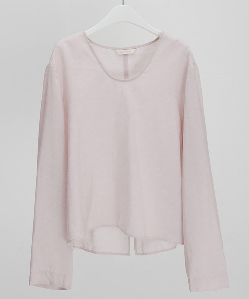 MUYMONA(ムイモナ)の「Back slit loose rayon blouse mmw22s002【MUYMONA】【2022SS】(シャツ/ブラウス・レディース・ブラック/ライトグリーン/ライトピンク/アイボリー・FREE)」の7枚目の写真