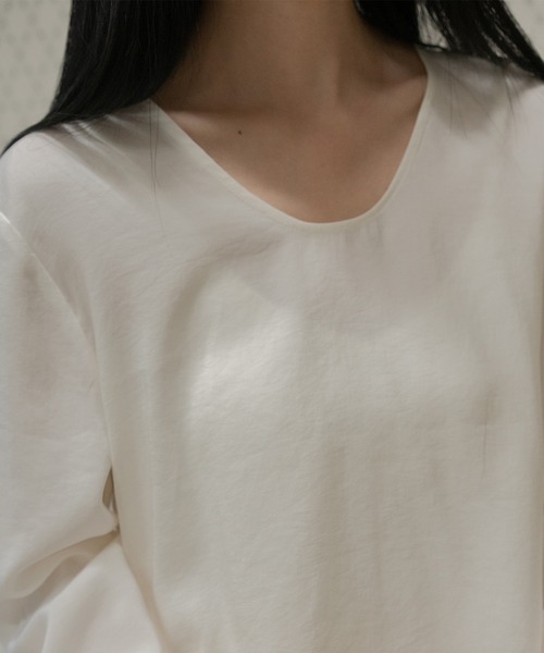 MUYMONA(ムイモナ)の「Back slit loose rayon blouse mmw22s002【MUYMONA】【2022SS】(シャツ/ブラウス・レディース・ブラック/ライトグリーン/ライトピンク/アイボリー・FREE)」の19枚目の写真