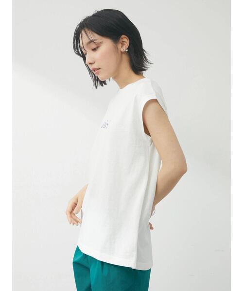 Green　Parks（グリーンパークス）の「フレンチスリーブワンポイントロゴTシャツ（Tシャツ/カットソー・レディース・ネイビー/ブラウン/オフホワイト・FREE）」の15枚目の写真