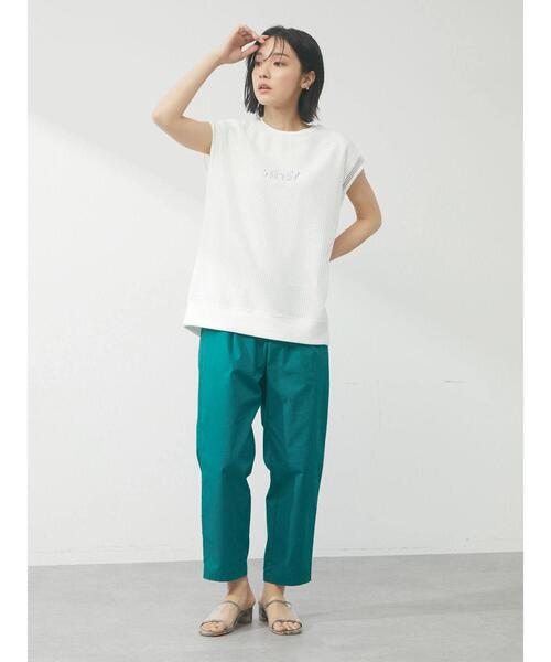 Green　Parks（グリーンパークス）の「フレンチスリーブワンポイントロゴTシャツ（Tシャツ/カットソー・レディース・ネイビー/ブラウン/オフホワイト・FREE）」の19枚目の写真