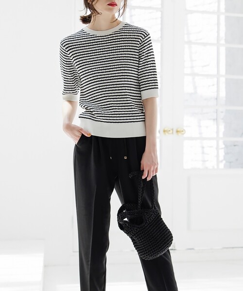 OPAQUE.CLIP（オペークドットクリップ）の「◆ケーブル編みニット【エクストラファインオーガニックコットン/WEB限定カラー・サイズ】（ニット/セーター・レディース・ブラック/グリーン/ホワイト系その他3/ホワイト系/ブルー/ブラウン系その他5/オレンジ・40/42/34/38/36）」の11枚目の写真