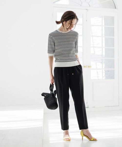 OPAQUE.CLIP（オペークドットクリップ）の「◆ケーブル編みニット【エクストラファインオーガニックコットン/WEB限定カラー・サイズ】（ニット/セーター・レディース・ブラック/グリーン/ホワイト系その他3/ホワイト系/ブルー/ブラウン系その他5/オレンジ・40/42/34/38/36）」の12枚目の写真