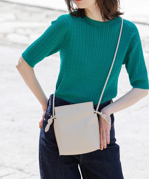 OPAQUE.CLIP（オペークドットクリップ）の「◆ケーブル編みニット【エクストラファインオーガニックコットン/WEB限定カラー・サイズ】（ニット/セーター・レディース・ブラック/グリーン/ホワイト系その他3/ホワイト系/ブルー/ブラウン系その他5/オレンジ・40/42/34/38/36）」の16枚目の写真