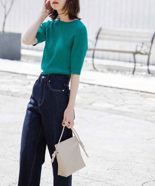 OPAQUE.CLIP（オペークドットクリップ）の「◆ケーブル編みニット【エクストラファインオーガニックコットン/WEB限定カラー・サイズ】（ニット/セーター・レディース・ブラック/グリーン/ホワイト系その他3/ホワイト系/ブルー/ブラウン系その他5/オレンジ・40/42/34/38/36）」の19枚目の写真