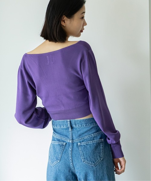 U by SPICK&SPAN（ユーバイスピックアンドスパン）の「タイトミニカーディガン（カーディガン/ボレロ・レディース・ブラック/パープル/ブラウン/グリーン・FREE）」の22枚目の写真