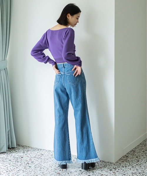 U by SPICK&SPAN（ユーバイスピックアンドスパン）の「タイトミニカーディガン（カーディガン/ボレロ・レディース・ブラック/パープル/ブラウン/グリーン・FREE）」の21枚目の写真