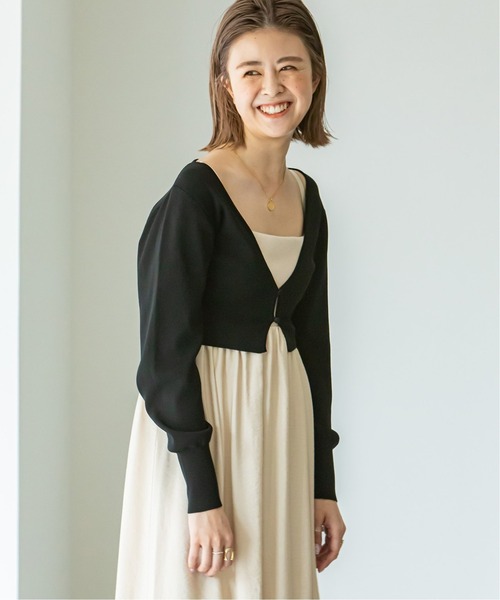 U by SPICK&SPAN（ユーバイスピックアンドスパン）の「タイトミニカーディガン（カーディガン/ボレロ・レディース・ブラック/パープル/ブラウン/グリーン・FREE）」の5枚目の写真