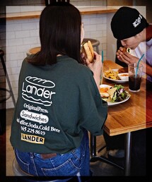 FREAK'S STORE | WEB限定 LANDER×FREAK'S STORE/ランダー 別注 ビッグシルエット バックプリントTシャツ/刺繍(Tシャツ/カットソー)