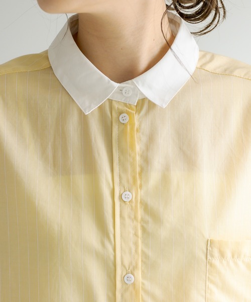 PUAL CE CIN（ピュアルセシン）の「クレリック ブラウス（シャツ/ブラウス・レディース・ベージュ/スミクロ/ブルー系/イエロー系・FREE）」の15枚目の写真