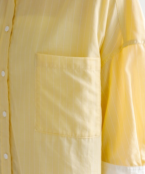 PUAL CE CIN（ピュアルセシン）の「クレリック ブラウス（シャツ/ブラウス・レディース・ベージュ/スミクロ/ブルー系/イエロー系・FREE）」の7枚目の写真