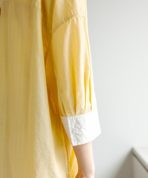 PUAL CE CIN（ピュアルセシン）の「クレリック ブラウス（シャツ/ブラウス・レディース・ベージュ/スミクロ/ブルー系/イエロー系・FREE）」の12枚目の写真