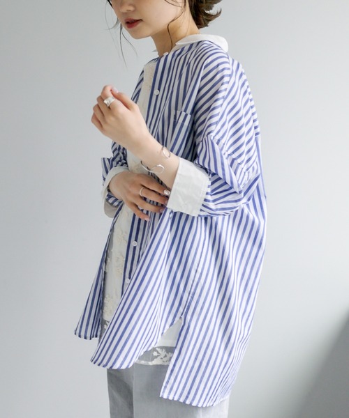 PUAL CE CIN（ピュアルセシン）の「クレリック ブラウス（シャツ/ブラウス・レディース・ベージュ/スミクロ/ブルー系/イエロー系・FREE）」の19枚目の写真