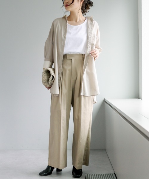 PUAL CE CIN（ピュアルセシン）の「クレリック ブラウス（シャツ/ブラウス・レディース・ベージュ/スミクロ/ブルー系/イエロー系・FREE）」の14枚目の写真