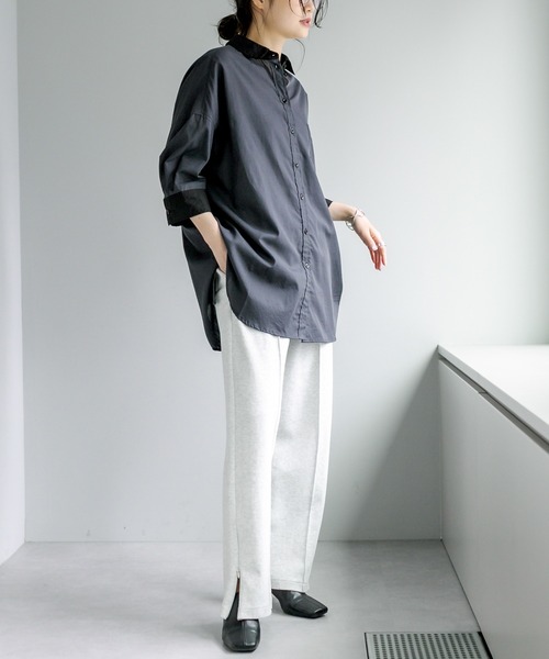 PUAL CE CIN（ピュアルセシン）の「クレリック ブラウス（シャツ/ブラウス・レディース・ベージュ/スミクロ/ブルー系/イエロー系・FREE）」の11枚目の写真