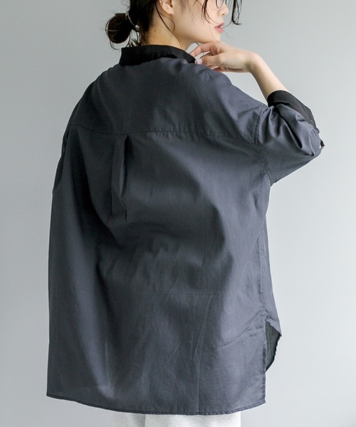 PUAL CE CIN（ピュアルセシン）の「クレリック ブラウス（シャツ/ブラウス・レディース・ベージュ/スミクロ/ブルー系/イエロー系・FREE）」の20枚目の写真