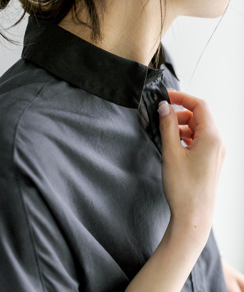 PUAL CE CIN（ピュアルセシン）の「クレリック ブラウス（シャツ/ブラウス・レディース・ベージュ/スミクロ/ブルー系/イエロー系・FREE）」の17枚目の写真