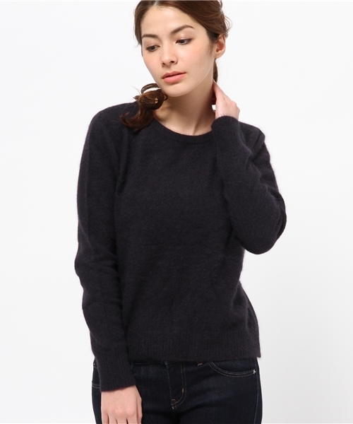 OUTLET（アウトレット）の「【DouDou】ラクーンZIPアッププルオーバー（ニット/セーター・レディース・ネイビー/ブルー/キャメル・MEDIUM）」の2枚目の写真