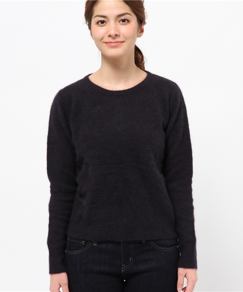 OUTLET（アウトレット）の「【DouDou】ラクーンZIPアッププルオーバー（ニット/セーター・レディース・ネイビー/ブルー/キャメル・MEDIUM）」の4枚目の写真