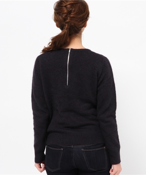 OUTLET（アウトレット）の「【DouDou】ラクーンZIPアッププルオーバー（ニット/セーター・レディース・ネイビー/ブルー/キャメル・MEDIUM）」の6枚目の写真
