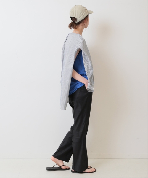 追加》リネンピンタックセミフレアパンツ（その他パンツ