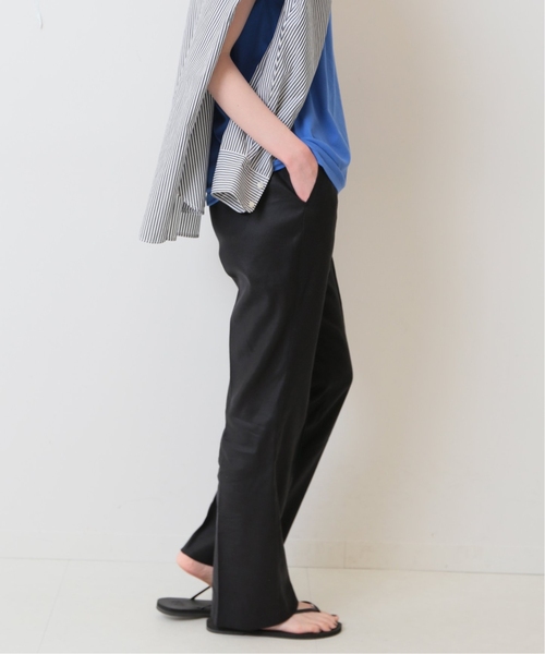 SLOBE IENAホワイト ピンタックセミフレアパンツ SLOBE IENAホワイト ピンタックセミフレアパンツ 追加》リネン