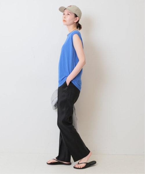 SLOBE IENA（スローブイエナ）の「《追加》リネンピンタックセミフレアパンツ（その他パンツ・レディース・ブラック/ベージュ・36/38）」の7枚目の写真