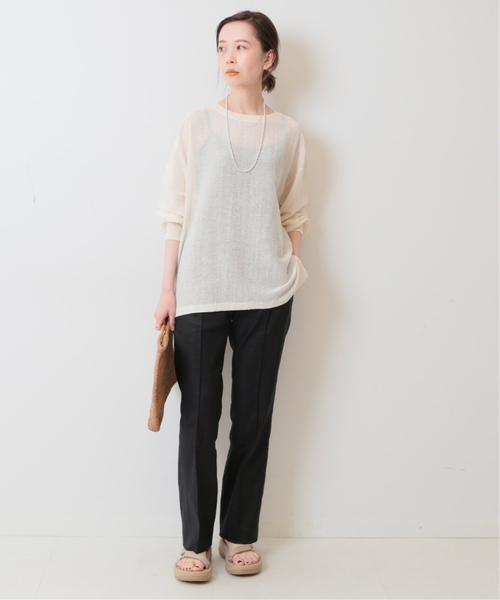 追加》リネンピンタックセミフレアパンツ（その他パンツ