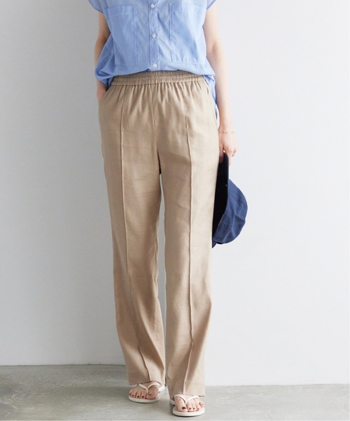 追加》リネンピンタックセミフレアパンツ（その他パンツ）｜SLOBE IENA