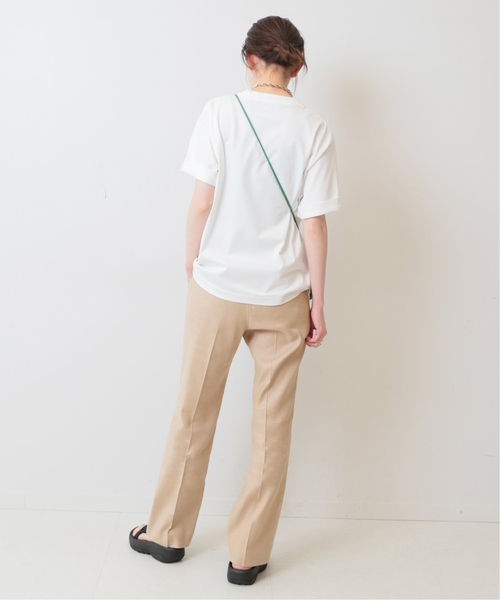 リネンピンタックセミフレアパンツ 38 黒 SLOBE IENA（スローブイエナ）の「リネンピンタックセミフレア