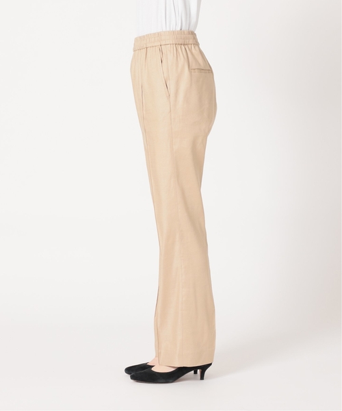 SLOBE IENAホワイト ピンタックセミフレアパンツ 追加》リネンピンタックセミフレアパンツ（その他パンツ