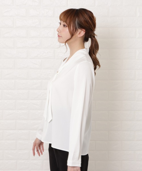 Lace Ladies(レースレディース)の「ボウタイシフォンブラウス(シャツ/ブラウス・レディース・ホワイト・XL/L/M/S)」の4枚目の写真