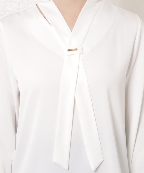 Lace Ladies(レースレディース)の「ボウタイシフォンブラウス(シャツ/ブラウス・レディース・ホワイト・XL/L/M/S)」の9枚目の写真