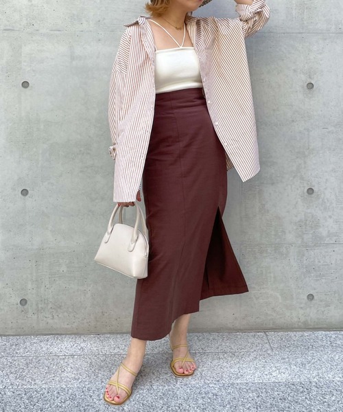 archives（アルシーヴ）の「コードストラップ短丈キャミソール（キャミソール・レディース・ブラック/パープル/アイボリー/ターコイズブルー/グリーン/ブルーグレー・MEDIUM）」の11枚目の写真