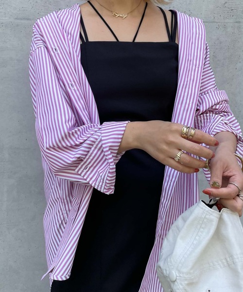 archives（アルシーヴ）の「コードストラップ短丈キャミソール（キャミソール・レディース・ブラック/パープル/アイボリー/ターコイズブルー/グリーン/ブルーグレー・MEDIUM）」の12枚目の写真