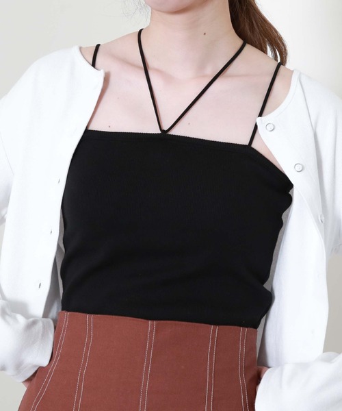 archives（アルシーヴ）の「コードストラップ短丈キャミソール（キャミソール・レディース・ブラック/パープル/アイボリー/ターコイズブルー/グリーン/ブルーグレー・MEDIUM）」の17枚目の写真