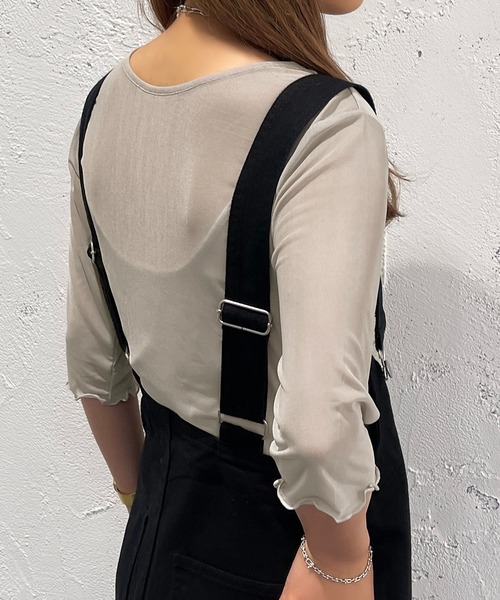 apres jour mignon(アプレジュールミニョン)の「クルーネックシアーインナー【ZOZOTOWN限定アイテム】(Tシャツ/カットソー・レディース・ピンク/オレンジ/パープル/ライトグレー/グリーン/ライトブルー/ブラック・X-LARGE/フリー)」の15枚目の写真