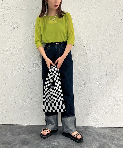 apres jour mignon(アプレジュールミニョン)の「クルーネックシアーインナー【ZOZOTOWN限定アイテム】(Tシャツ/カットソー・レディース・ピンク/オレンジ/パープル/ライトグレー/グリーン/ライトブルー/ブラック・X-LARGE/フリー)」の21枚目の写真