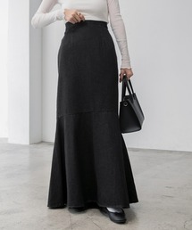 BONLECILL | フリル切替 デニムマーメイドロングスカート(デニムスカート)