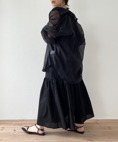 wee9s（ウィークス）の「relax tiered one piece / リラックスティアードワンピース（ワンピース・レディース・アイボリー/ブルー/ブラウン/ブラック・FREE）」の18枚目の写真