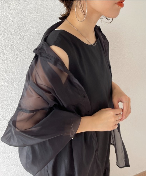 wee9s（ウィークス）の「relax tiered one piece / リラックスティアードワンピース（ワンピース・レディース・アイボリー/ブルー/ブラウン/ブラック・FREE）」の20枚目の写真